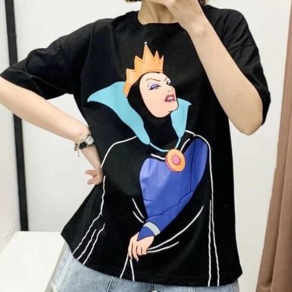 Zara x Disney Women's Black Evil Queen Snow White Short Sleeve Graphic Tee Small - Picture 6 of 6